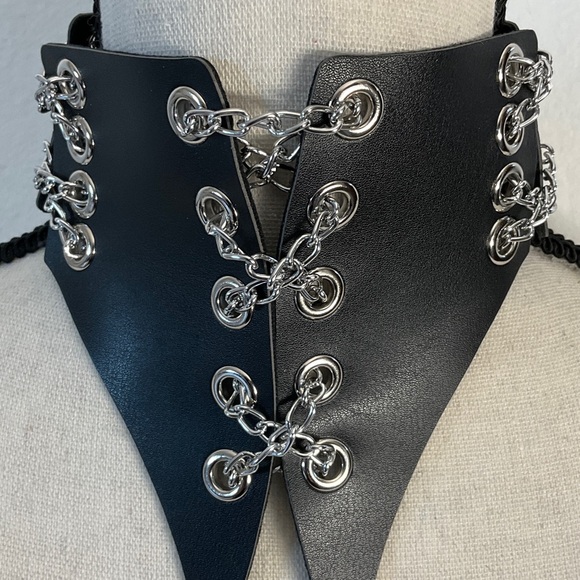 Black and Silver Choker Necklace - Picture 3 of 6